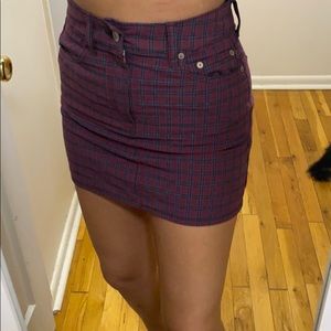 Plaid tight skirt!